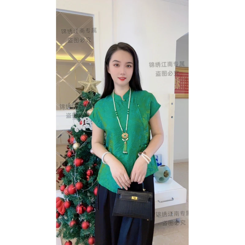 新中式国风斜襟盘扣设计感无袖上衣女2025夏款小个子短款气质马甲