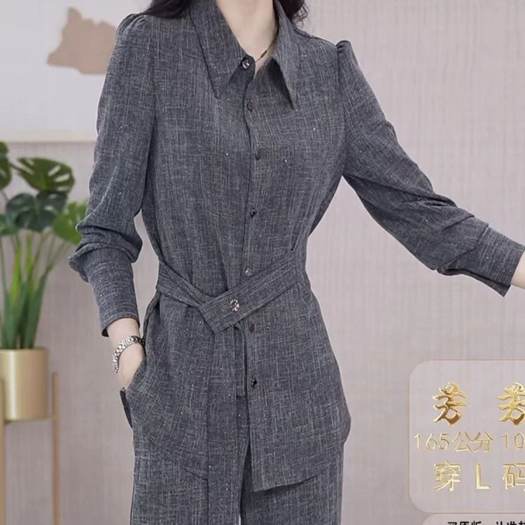 高级时尚休闲简约减龄两件套2025初春季新款洋气上衣裤子套装女春