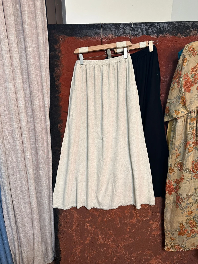 H型静奢风中腰高腰极简风半身裙半裙中国风国风爵士