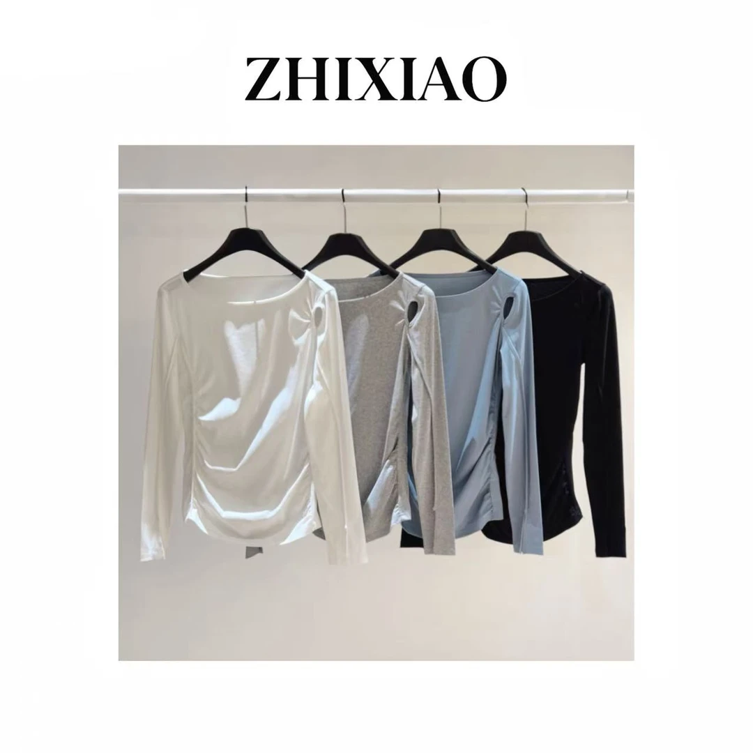【ZHIXIAO】秋冬新款：抽褶长袖上衣25083
