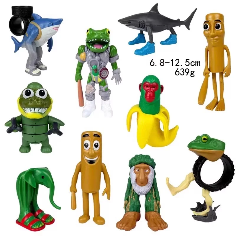 外国山海经全员手办套装青蛙融合怪通通通木棍人公仔摆件玩具模型