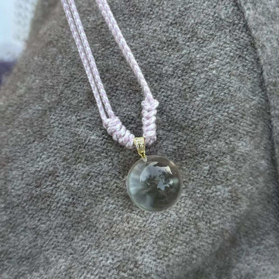 晶挖挖天然国风天然编绳白水晶吊坠时尚百搭女款饰品（1209）