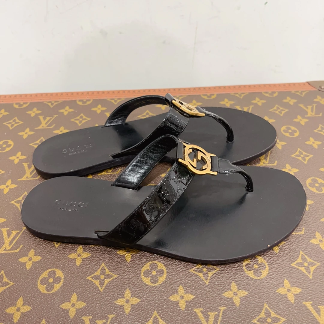99新 GUCCI/古驰 安洁利严选拖鞋 尺码37.5成色看直播GSS23942