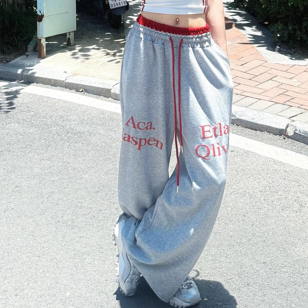 辣妹美式休闲运动服套装女夏季街头嘻哈时尚阔腿裤