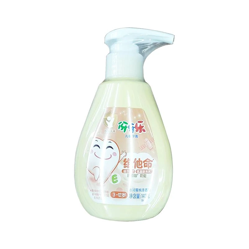 纳爱斯伢牙乐泵装3--12岁儿童牙膏水润蜜桃冻140g/瓶
