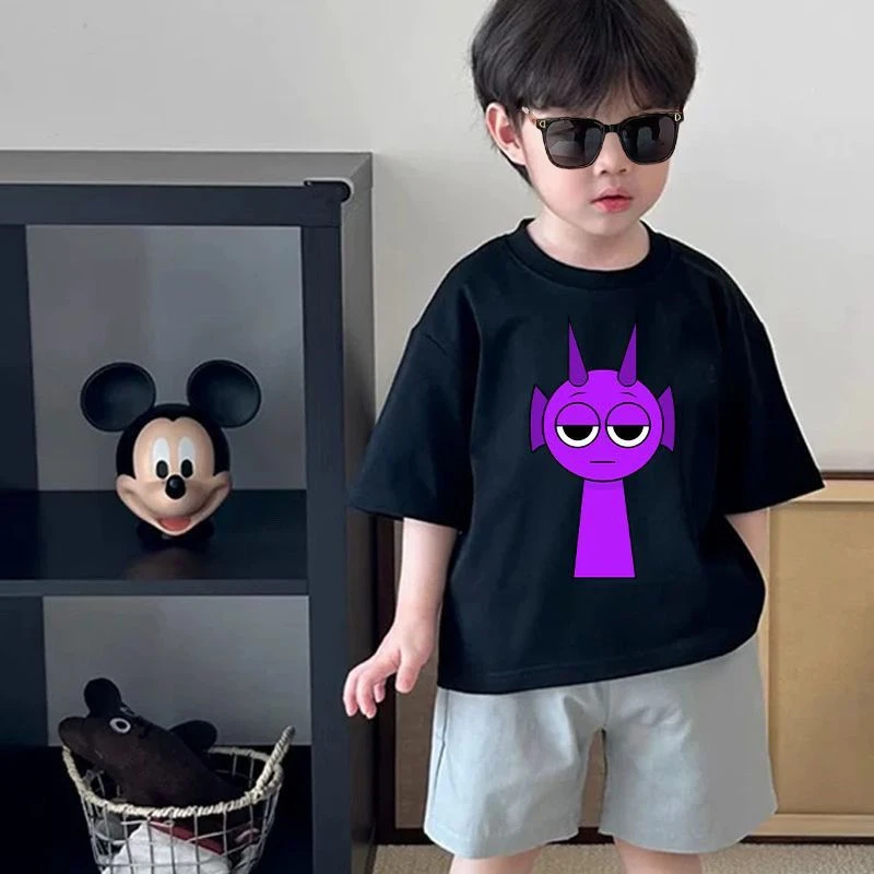 儿童短袖夏季百搭男童女童纯棉短袖T恤洋气节奏盒子半袖上衣帅气