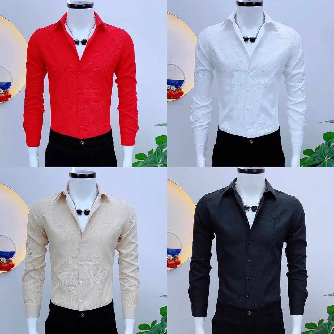 秋季新款男士衬衫2025新款潮流时尚简约大气修身百搭帅气长袖衬衫