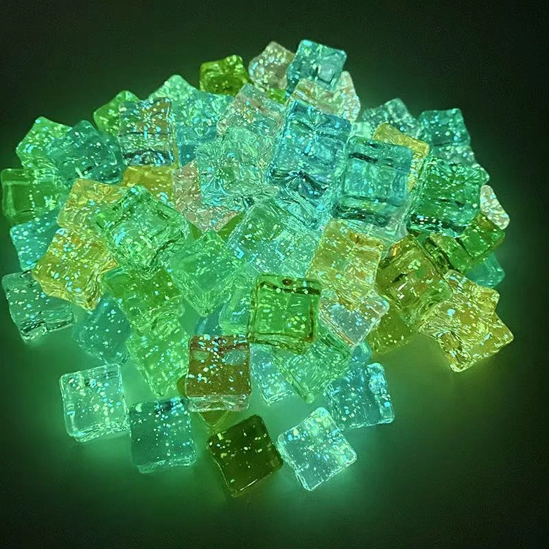 【直播拆】星空细闪夜光 diy仿真冰块 18mm 摆件