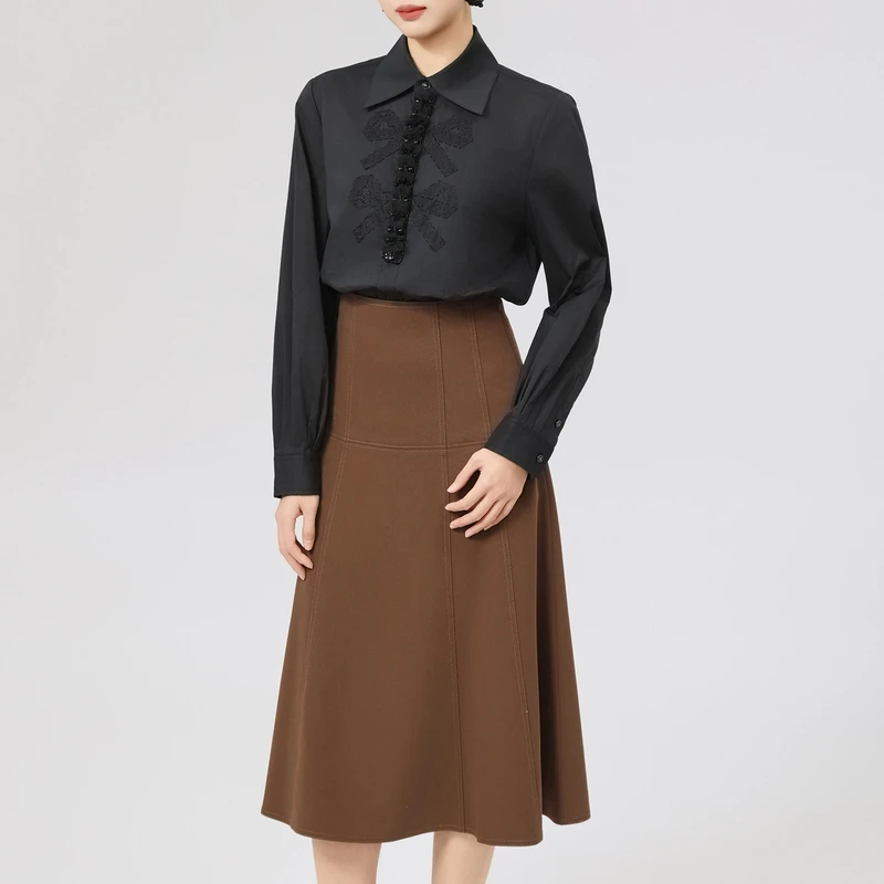 AMASS/阿玛施早春新款设计款衬衫上衣纯棉四季百搭衬衫女530039