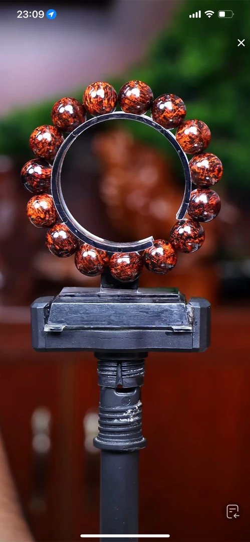 海南红降1.5手串