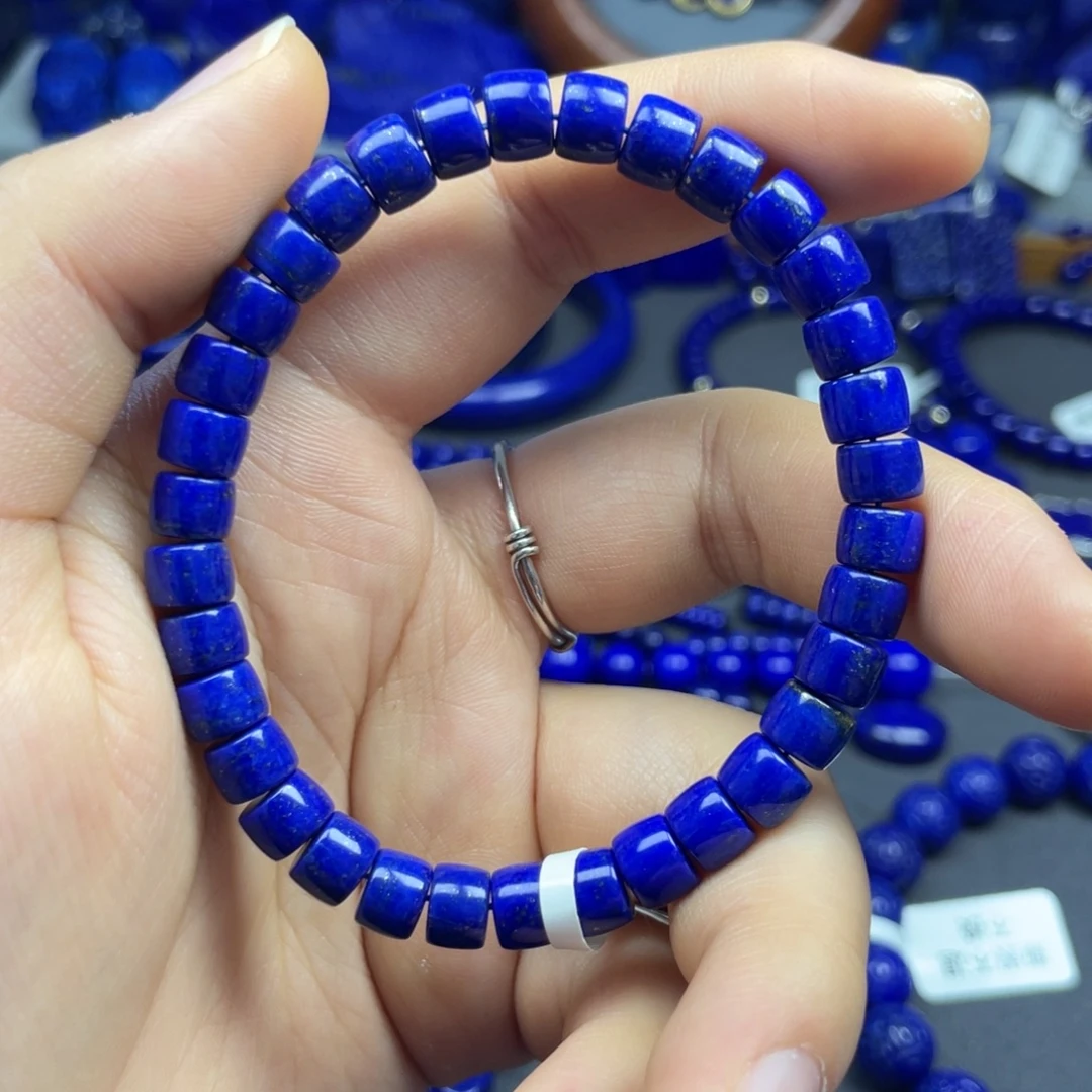 青金石未镶嵌直切手串7+