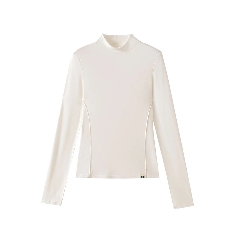 B 门店2/9&9！牛奶打底衫」莱赛尔天丝透气半高领内搭上衣女 C23968
