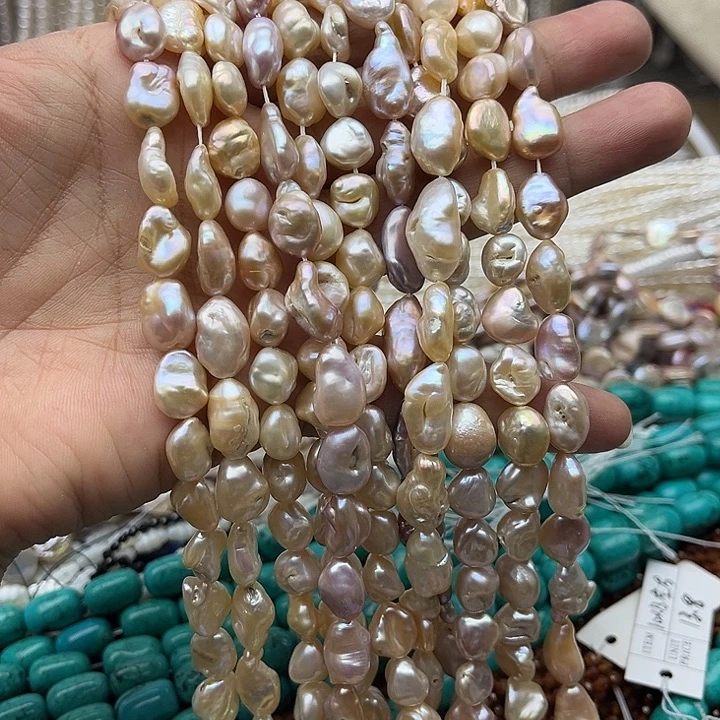 玛瑙/玉髓未镶嵌珠宝半成品一条6-8mm左右相思豆巴洛克珍珠