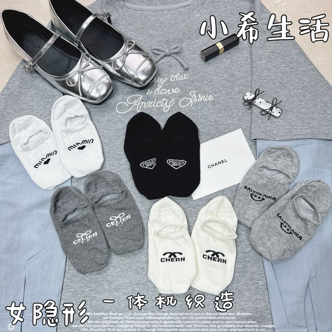 女士韩版夏季短筒袜薄款隐形女长筒袜纯色东大门袜子时尚防滑ins