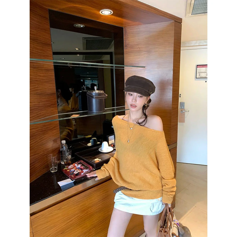 小众设计感简约风修身显瘦针织网红穿搭上衣时尚收腰a字半身裙女