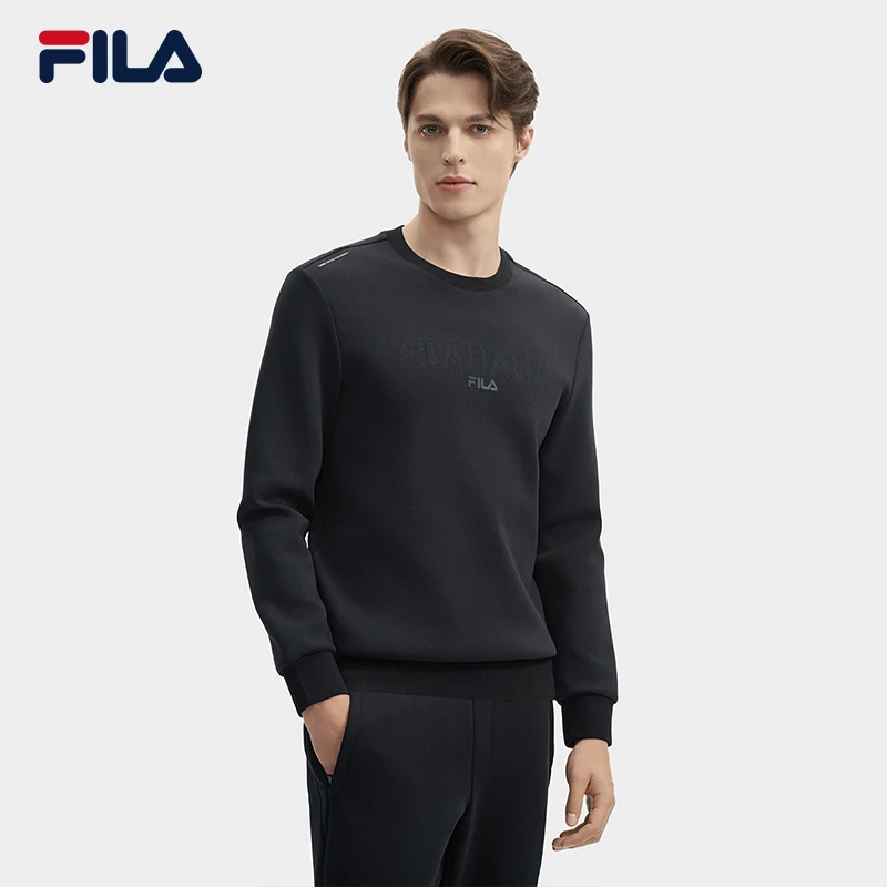 Fila/斐乐男【高端暗纹商务卫衣】春秋舒适百搭透气长袖F11M443208F
