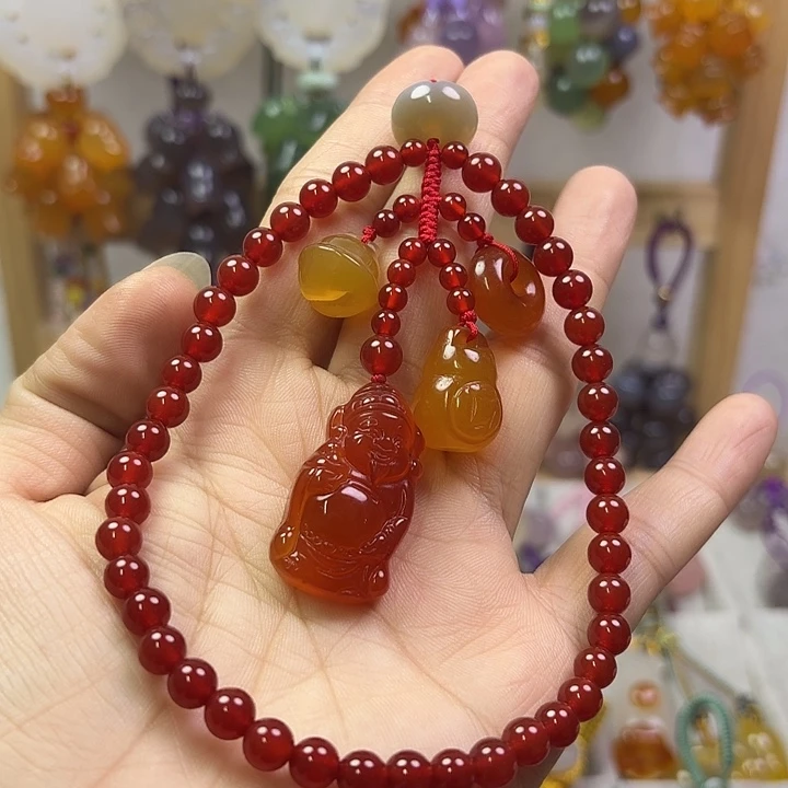 手机挂件手腕款红色财爷爷