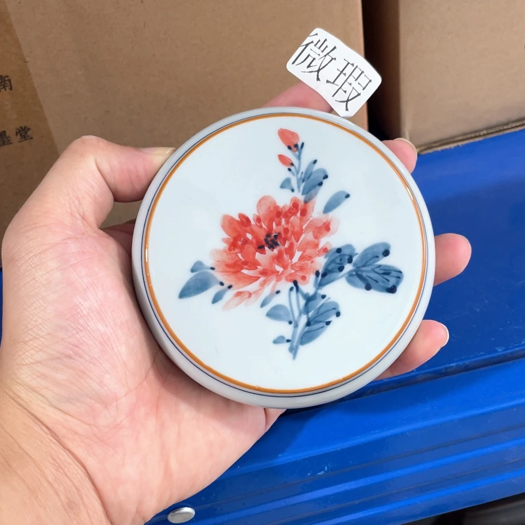 釉下手绘茶具微瑕