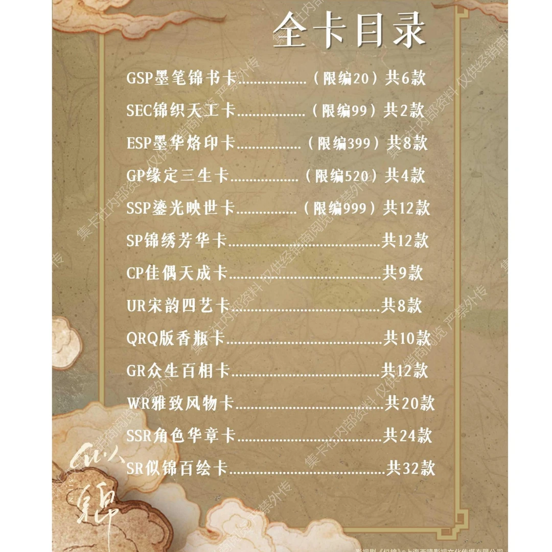 【对对碰】集卡社《似锦》影视纪念收藏卡--盲盒（默认代拆）