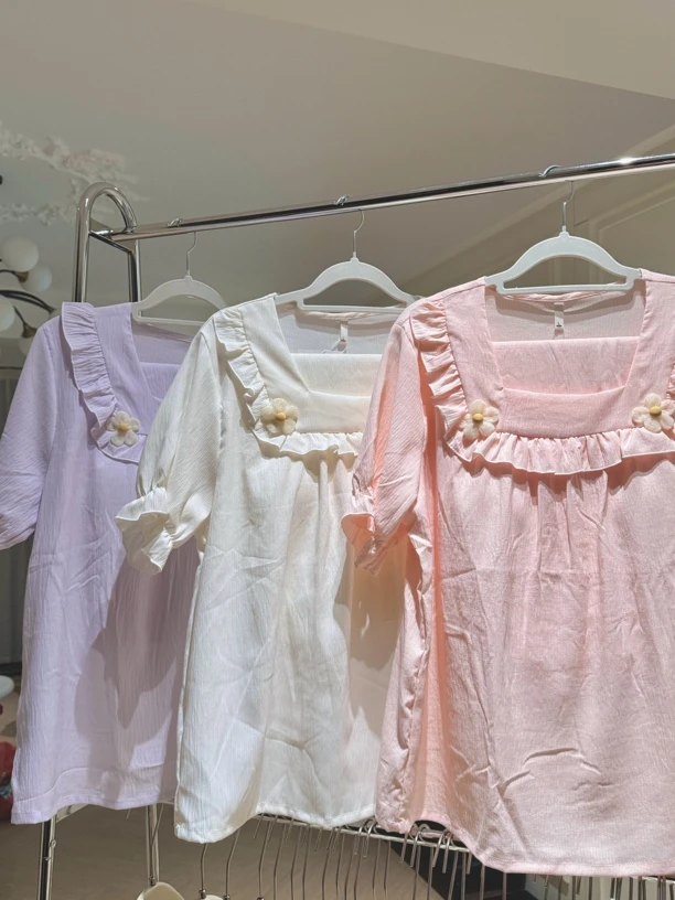 可爱小花云朵棉带胸垫睡衣家居服