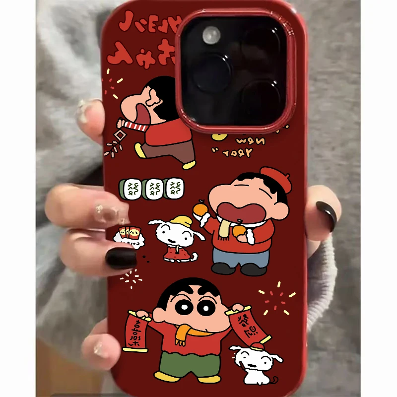 奥菲顿新年喜庆小新适用iPhone16/15pro果冻14手机壳13苹果12套11