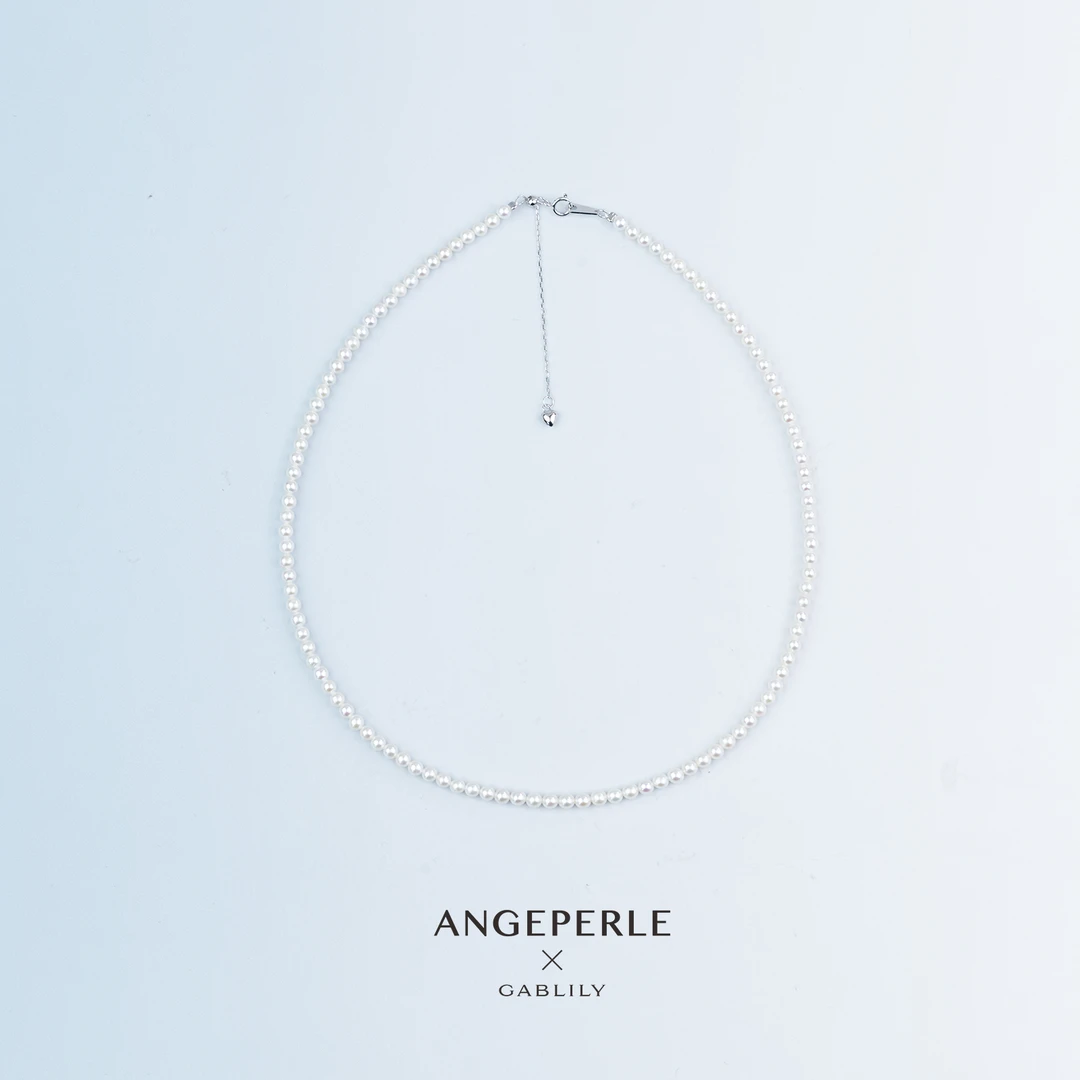 天使之泪淡水珍珠S925银项链+18K金手链3-4mm简约款WF