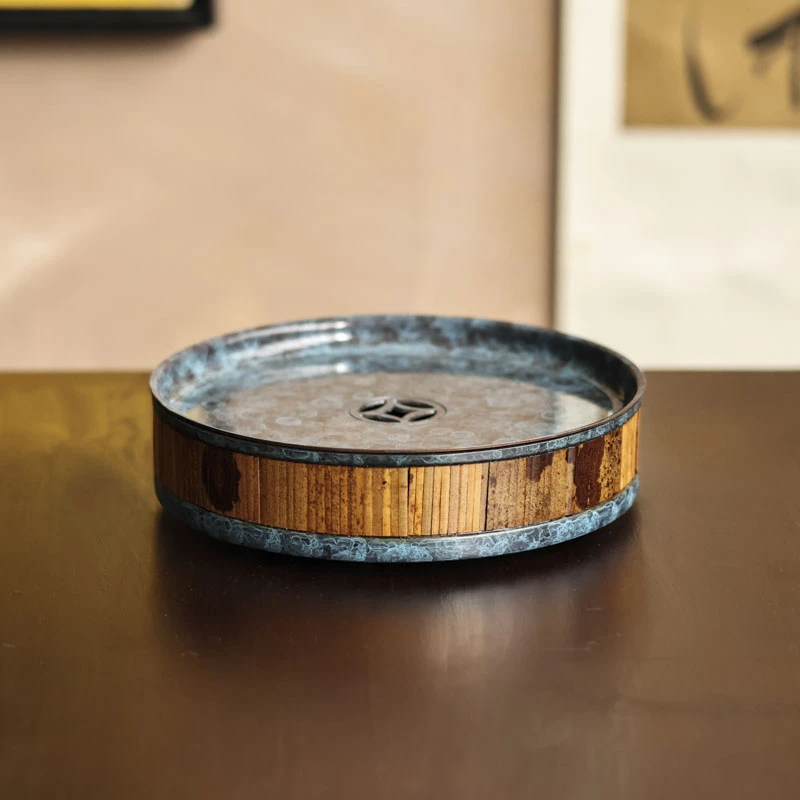 【宽窄】春喜铜-深蓝圆桶建水大-350CC直径15CM（春喜铜0042）