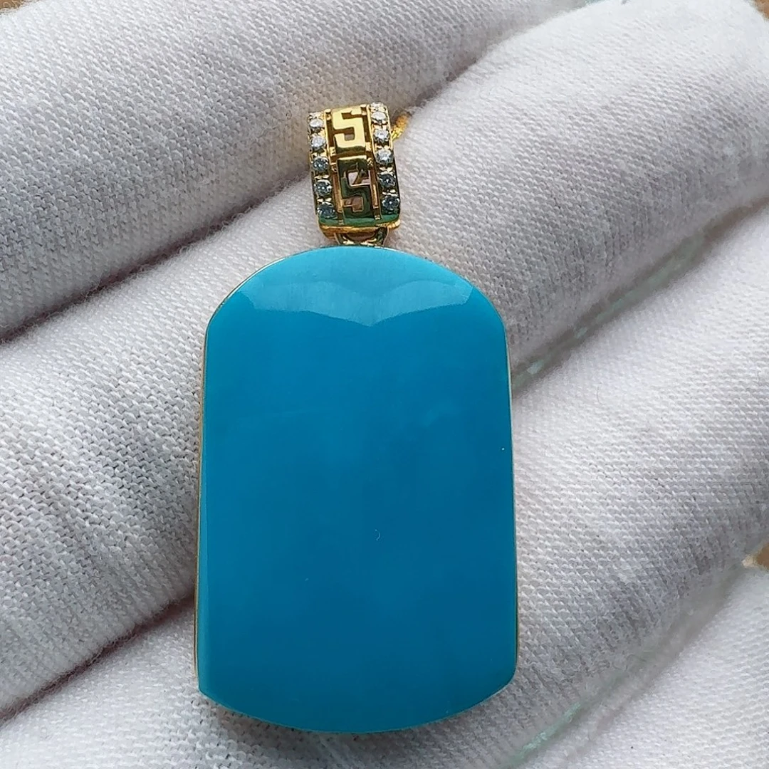 绿松石18K金镶嵌颈饰