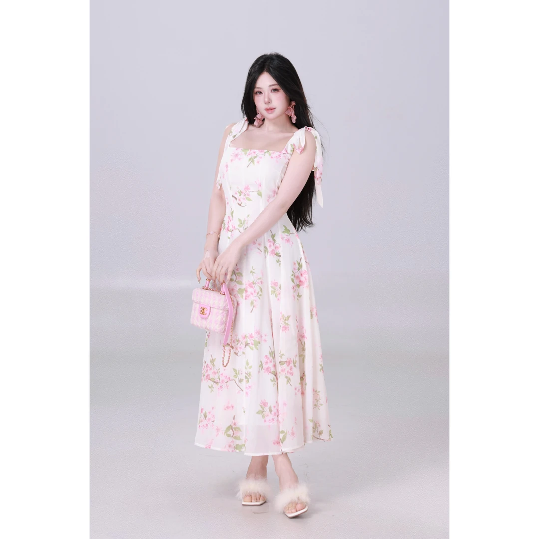 MengFairy 现【Crush美神裙】法式纯欲温柔收腰碎花连衣裙4592M套装