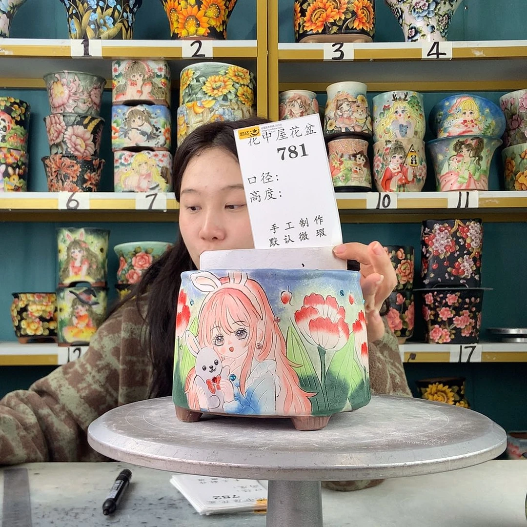 陶景德镇手工花盆781