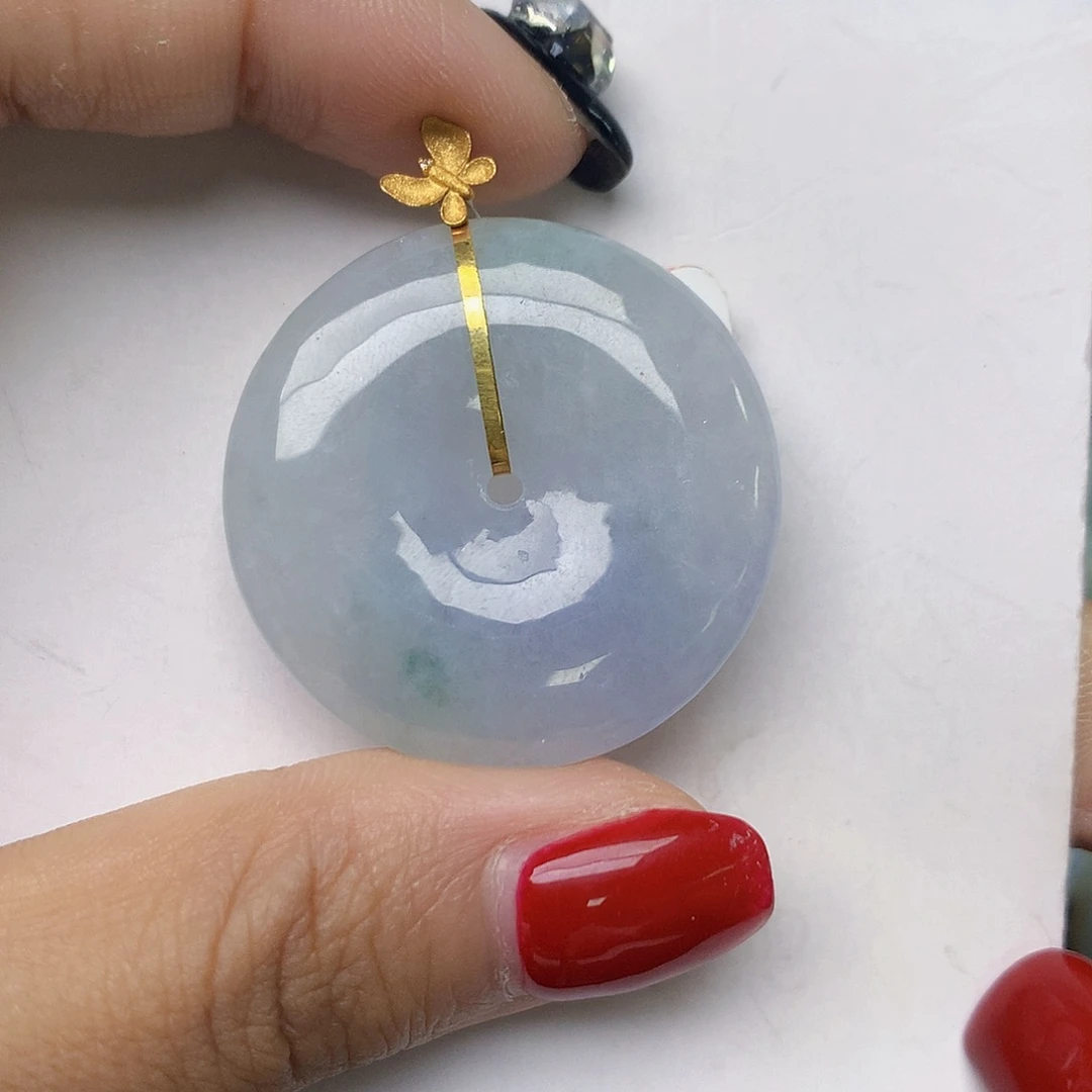 翡翠18K金镶嵌颈饰天然翡翠