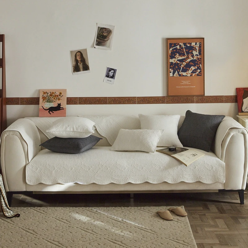 全棉沙发垫四季通用简约现代防滑沙发坐垫布艺纯棉沙发套罩巾盖布