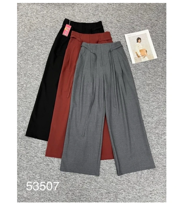 D30609南油爆款褶皱休闲阔腿裤高腰坠感