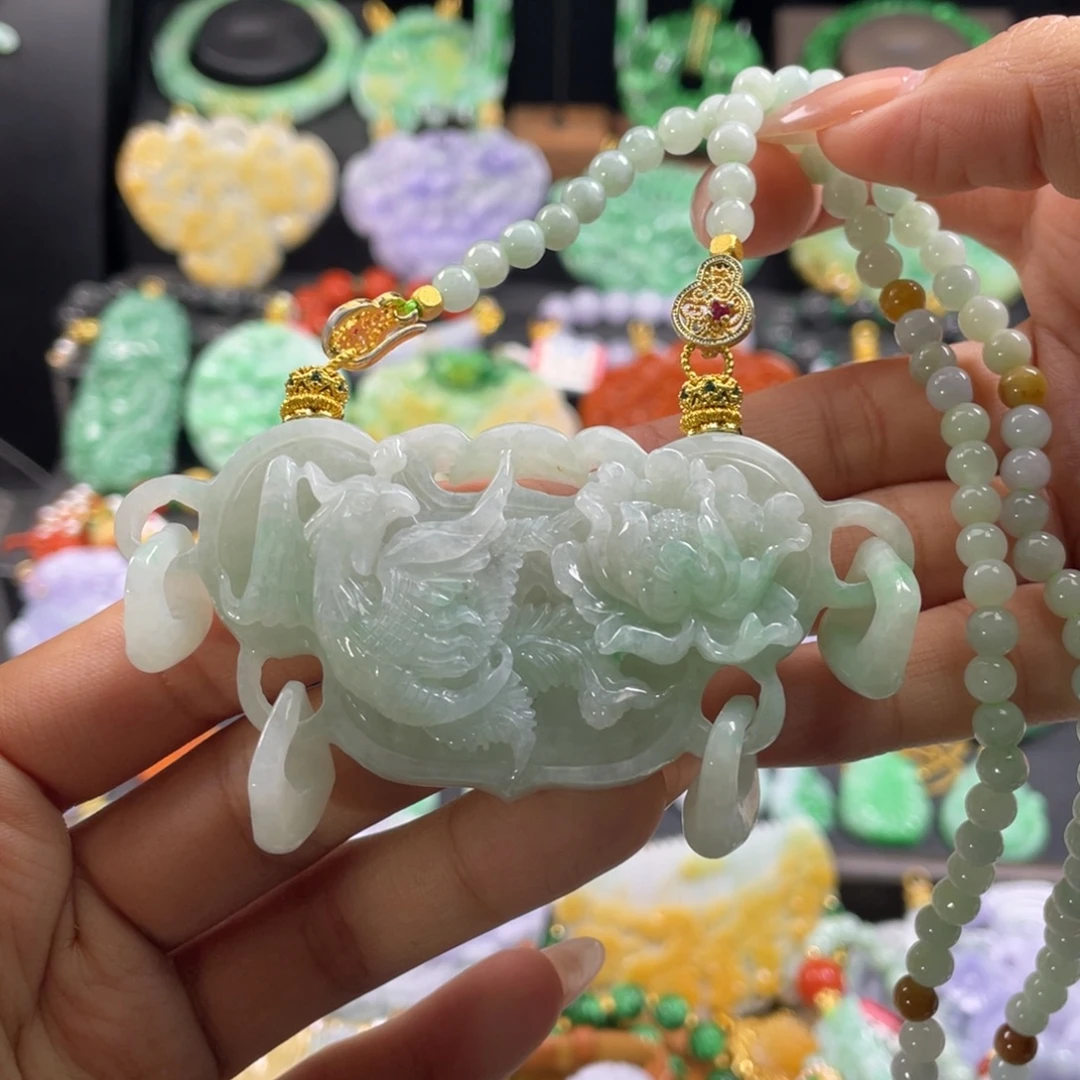 翡翠未镶嵌颈饰代编织