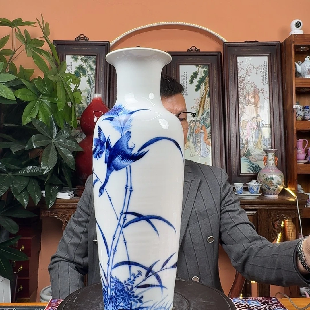 陶摆件景德镇陶瓷手工花瓶