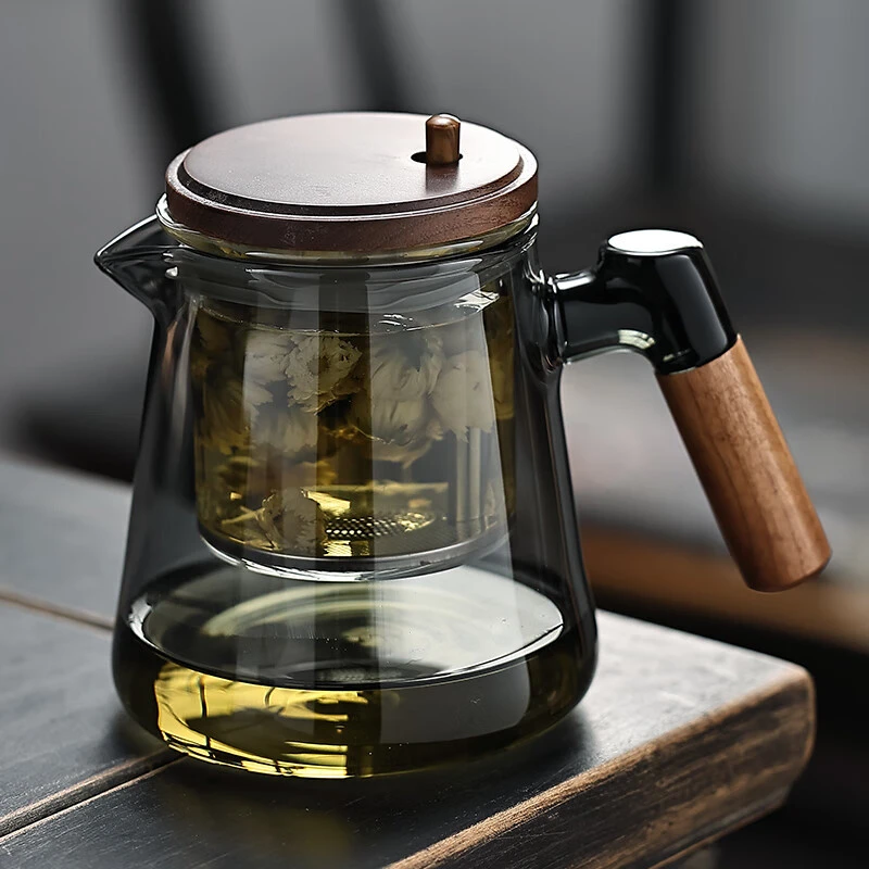 飘逸杯泡茶壶家用2024新款玻璃内胆按压式一键茶水分离杯茶具