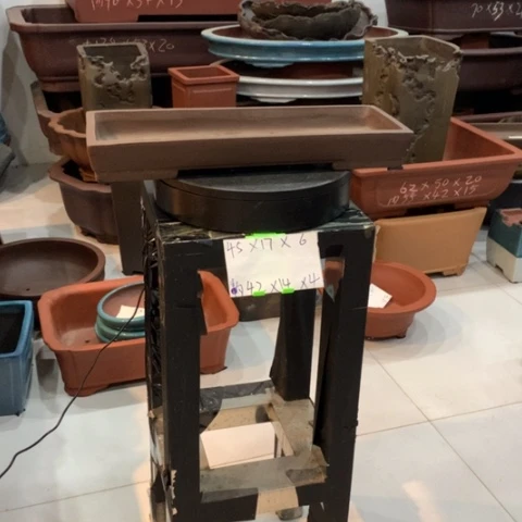 紫砂花盆吉**嘟紫泥条盆