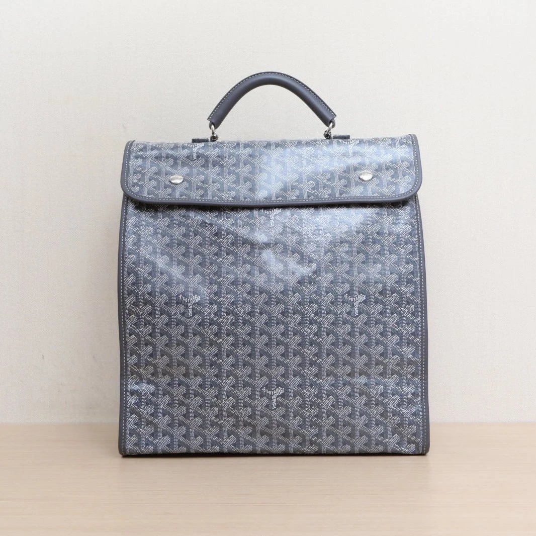 99新 Goyard 花花Leger 双肩包 33 灰色 PVC