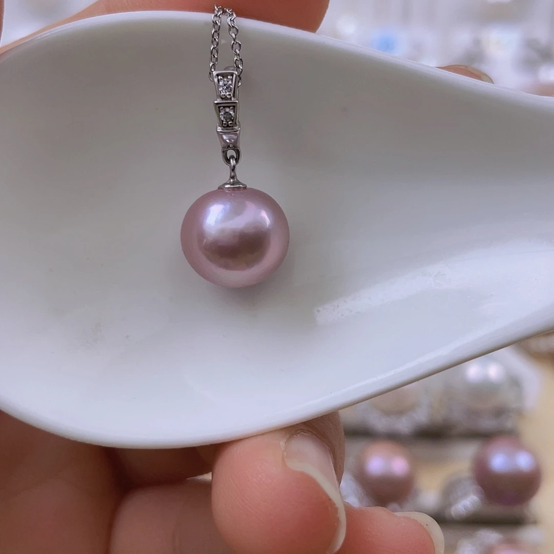 银S925镶嵌淡水珍珠吊坠(赠链)