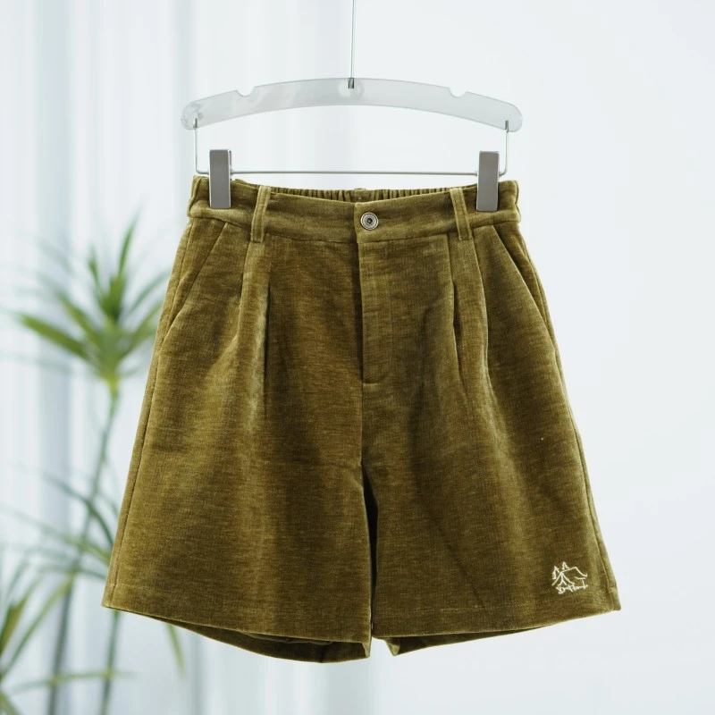 【诗M】O-418  女装秋冬外搭雪尼线五分裤卡其2522030