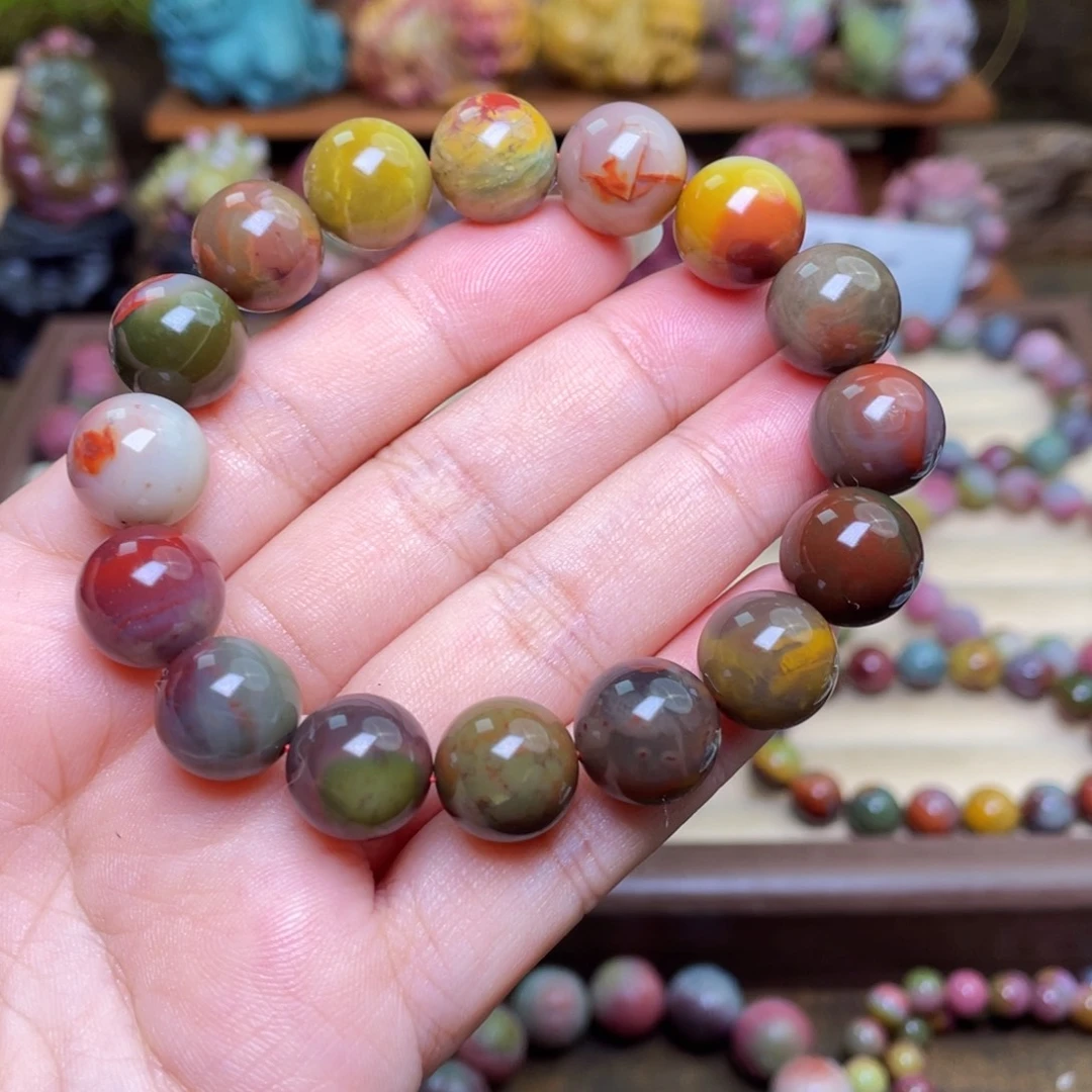 玛瑙/玉髓未镶嵌手串盐源玛瑙老矿包浆手串