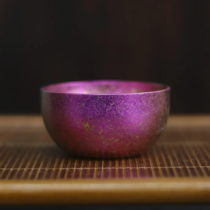 【坐饮亭竹】【坐饮亭竹】 粉色冰花圆底小茶杯(ZHAIJU底款)40ml