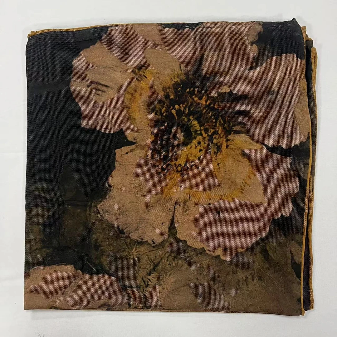 110香云纱方巾-烟雨序章 苏罗105cm丝巾