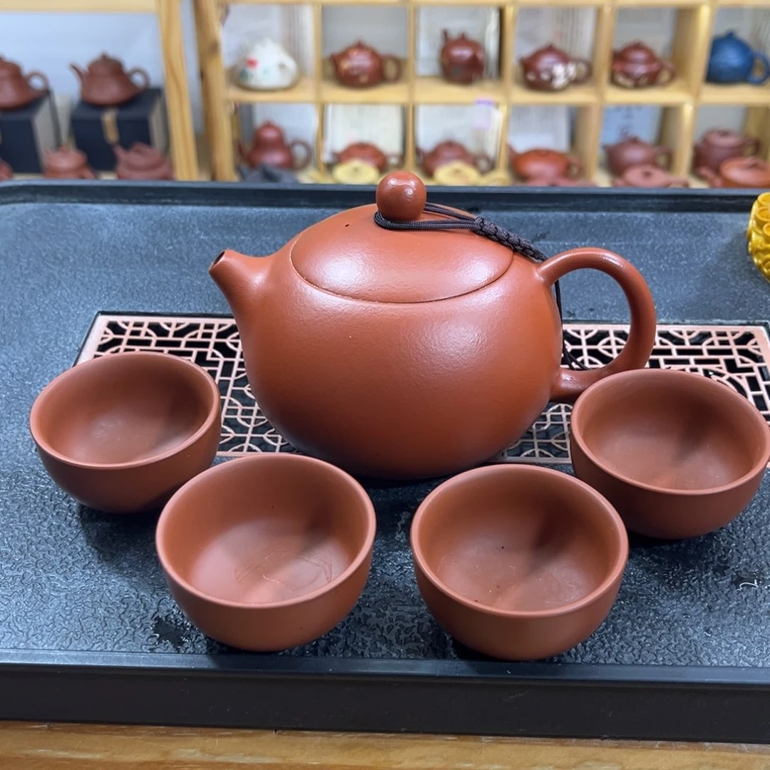 紫砂茶案胖西施（一壶四杯）