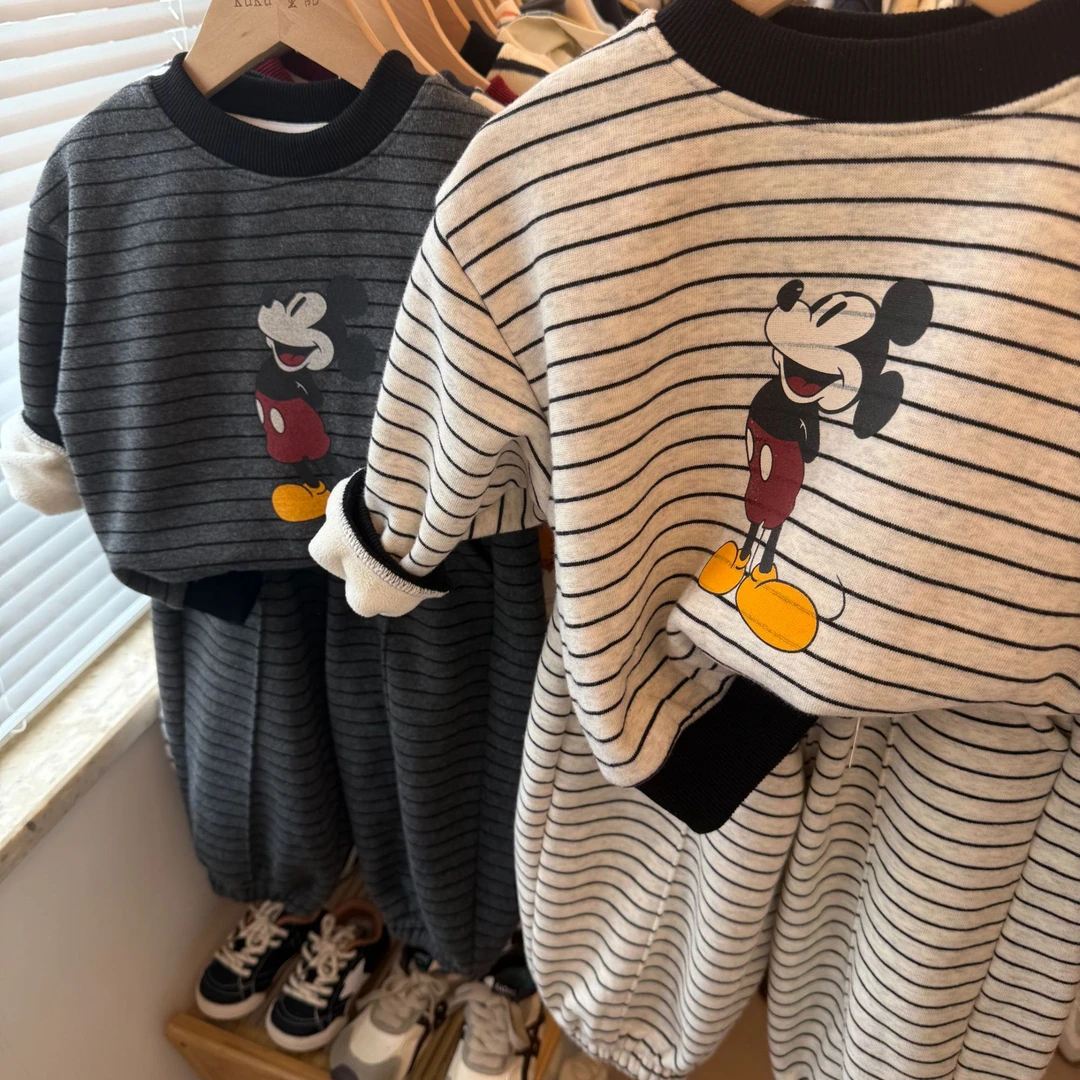 2025秋冬季卫衣套装新款加绒加厚时尚爆款休闲印花宽松韩版套装