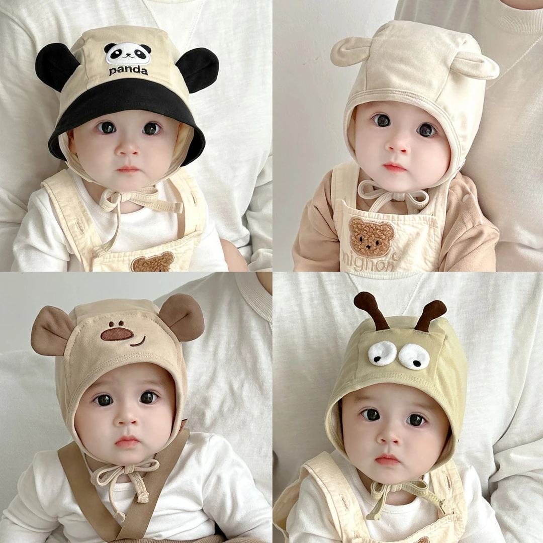 婴儿帽子春秋新款护耳帽冬季薄款小月龄胎帽护囟门防风宝宝包头帽