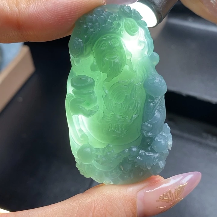 未镶嵌定制翡翠御龙财神
