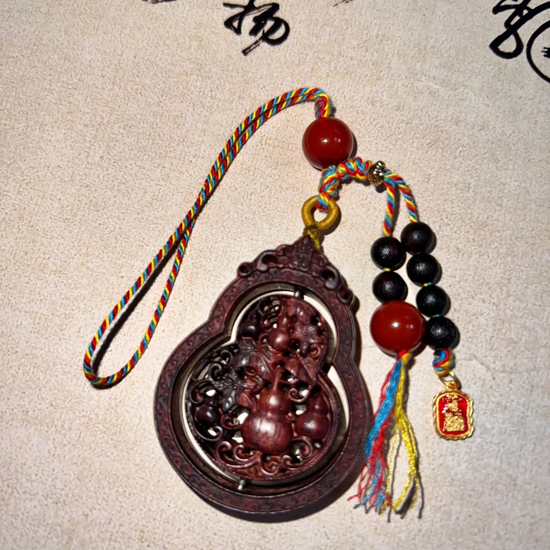 【顺源】降真香红降5.0福禄雕刻挂坠