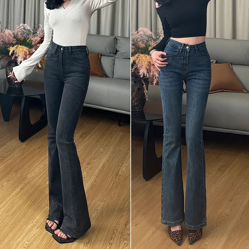 收腰丰胯牛仔裤女2025年新款时尚潮流喇叭裤高腰显瘦紧身牛仔裤