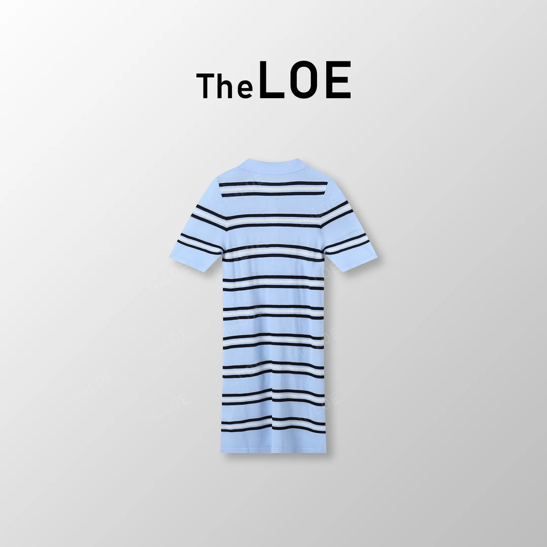 TheLOE/4.2出口纱polo领条纹休闲连衣裙#LE-901621991
